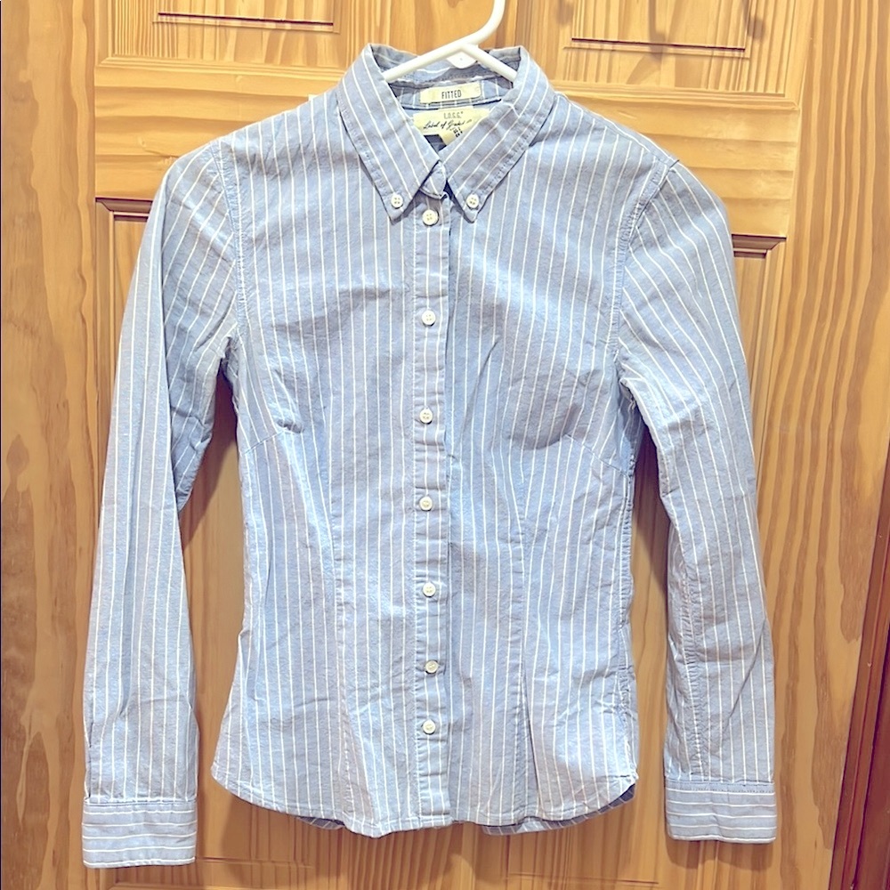 Striped Blue Button-Up Shirt